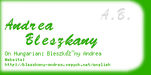 andrea bleszkany business card